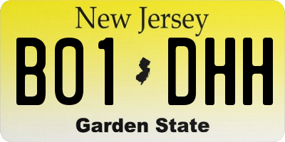 NJ license plate B01DHH