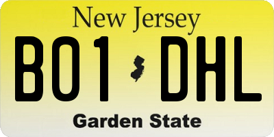 NJ license plate B01DHL