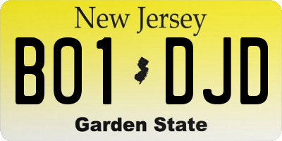 NJ license plate B01DJD