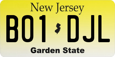 NJ license plate B01DJL