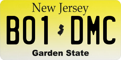 NJ license plate B01DMC