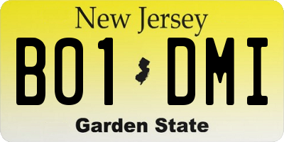 NJ license plate B01DMI