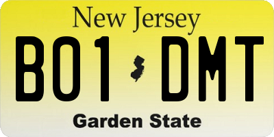 NJ license plate B01DMT