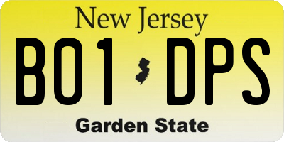 NJ license plate B01DPS