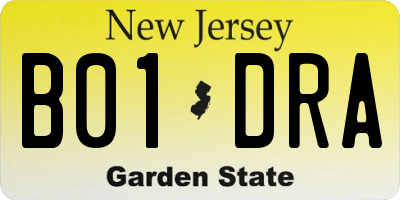 NJ license plate B01DRA