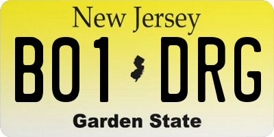 NJ license plate B01DRG