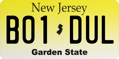 NJ license plate B01DUL