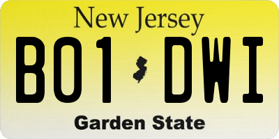 NJ license plate B01DWI