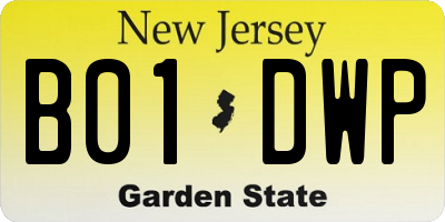 NJ license plate B01DWP
