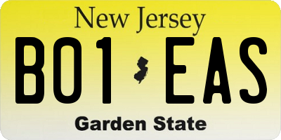 NJ license plate B01EAS
