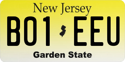 NJ license plate B01EEU