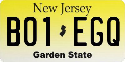 NJ license plate B01EGQ
