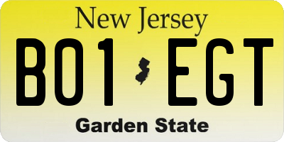 NJ license plate B01EGT