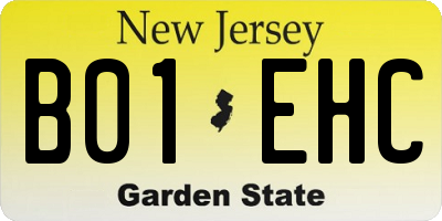NJ license plate B01EHC