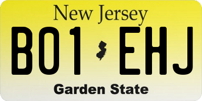 NJ license plate B01EHJ