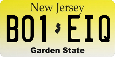 NJ license plate B01EIQ