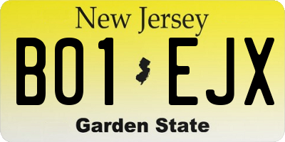 NJ license plate B01EJX