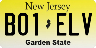 NJ license plate B01ELV