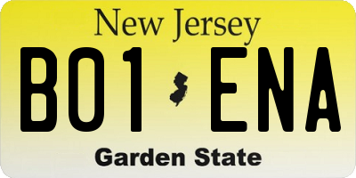 NJ license plate B01ENA