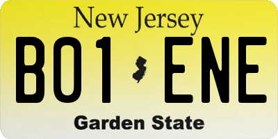 NJ license plate B01ENE