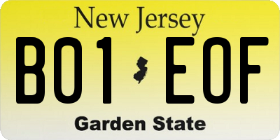 NJ license plate B01EOF