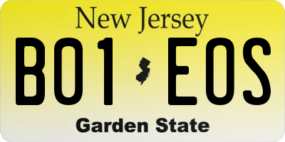 NJ license plate B01EOS