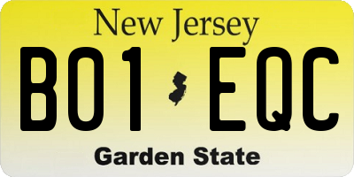 NJ license plate B01EQC