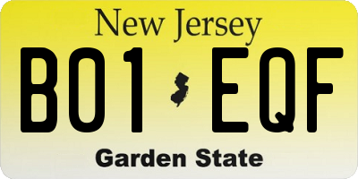 NJ license plate B01EQF