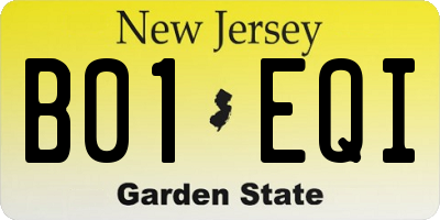 NJ license plate B01EQI