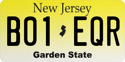 NJ license plate B01EQR