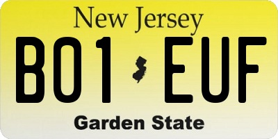 NJ license plate B01EUF