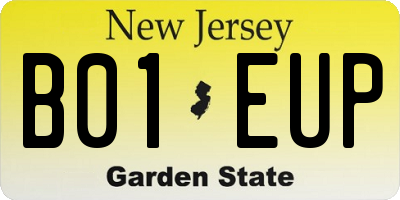 NJ license plate B01EUP