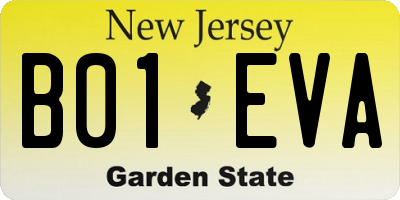 NJ license plate B01EVA