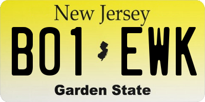 NJ license plate B01EWK