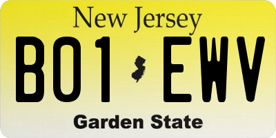 NJ license plate B01EWV