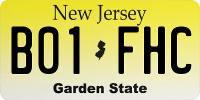 NJ license plate B01FHC