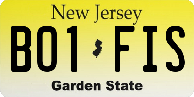 NJ license plate B01FIS