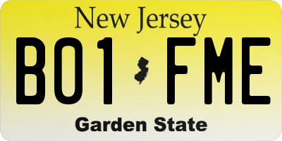 NJ license plate B01FME