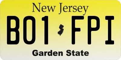 NJ license plate B01FPI