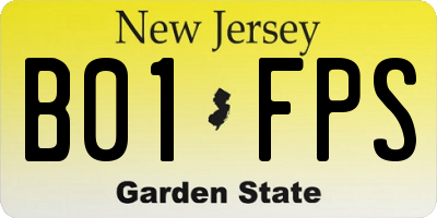 NJ license plate B01FPS