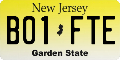 NJ license plate B01FTE