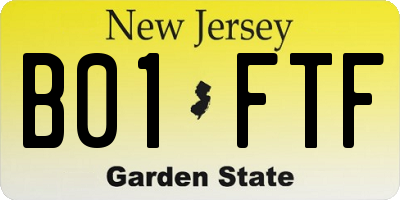 NJ license plate B01FTF