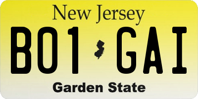 NJ license plate B01GAI