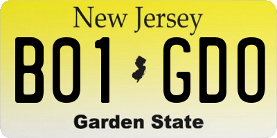 NJ license plate B01GDO