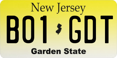 NJ license plate B01GDT