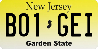 NJ license plate B01GEI