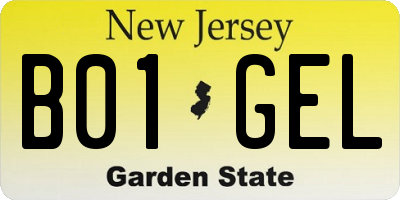 NJ license plate B01GEL