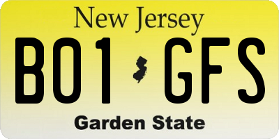 NJ license plate B01GFS