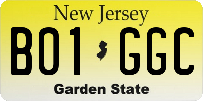 NJ license plate B01GGC