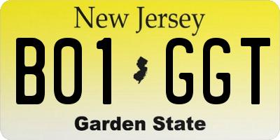 NJ license plate B01GGT